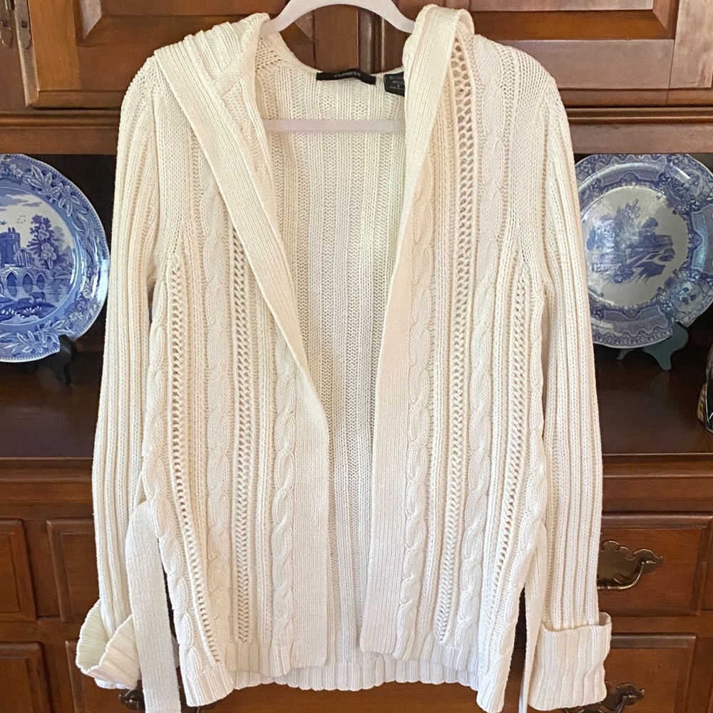 Express Cream Cable Knit Cardigan